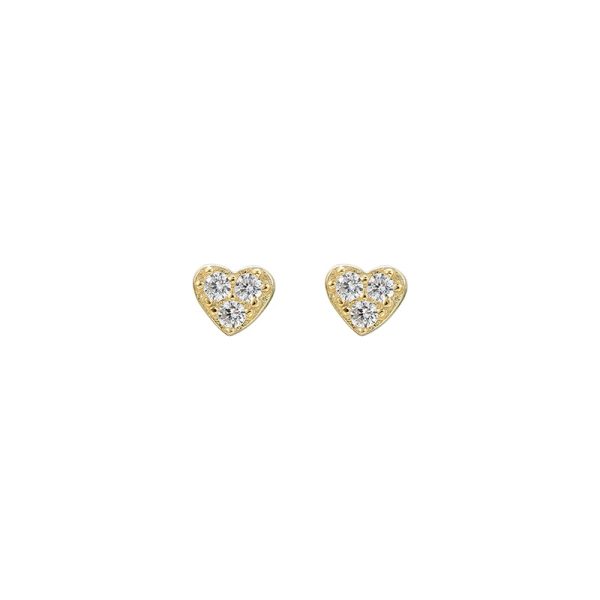 S925 sterling silver plated with 14k gold mini heart earrings
