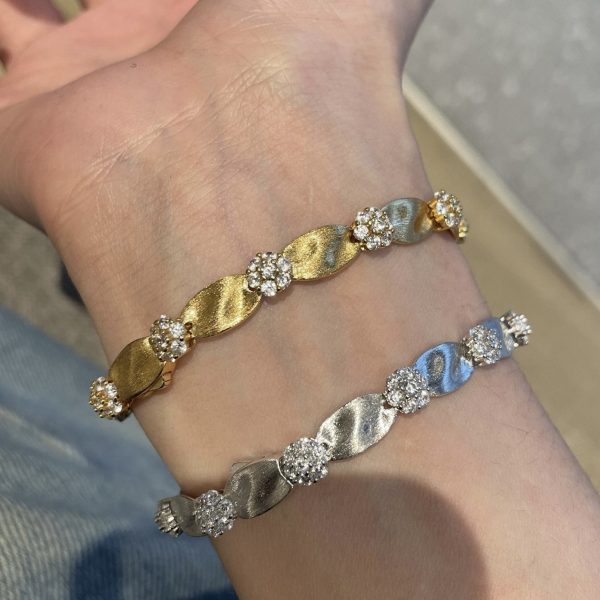 S925 silver Italian brushed ribbon bracelet