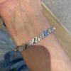S925 silver Italian brushed ribbon bracelet