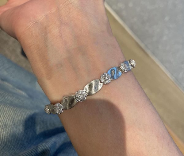 S925 silver Italian brushed ribbon bracelet