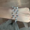 S925 sterling silver French double diamond ball natural freshwater pearl bracelet