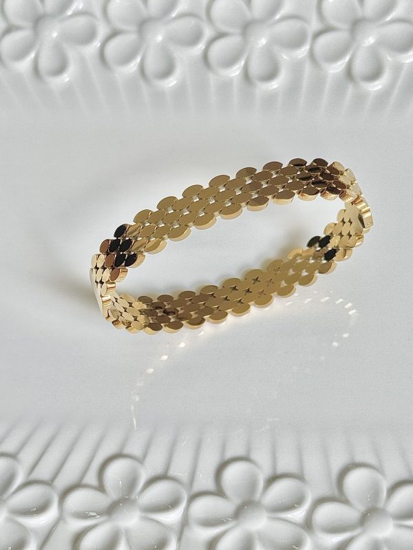 gold four-leaf clover stainless steel