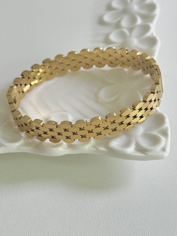 gold four-leaf clover stainless steel