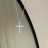 S925 sterling silver full diamond cross clavicle necklace