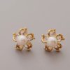 S925 silver sunflower freshwater pearl earrings