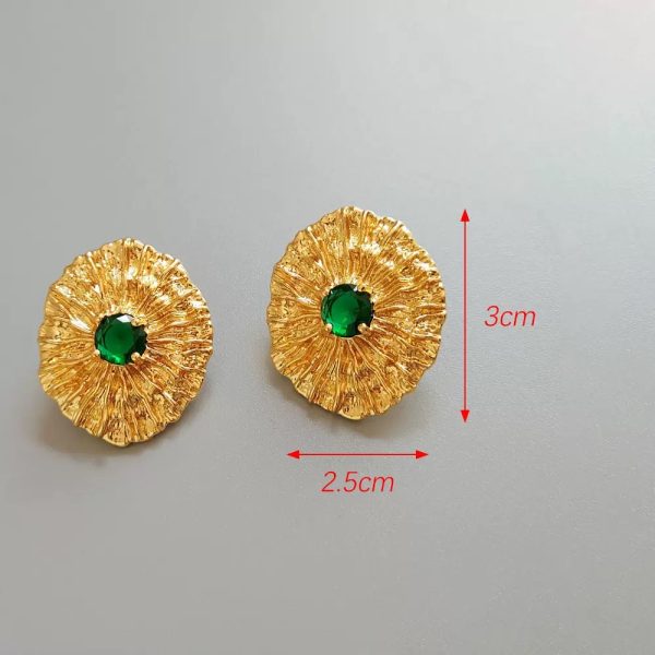 French-style gilt gemstone earrings