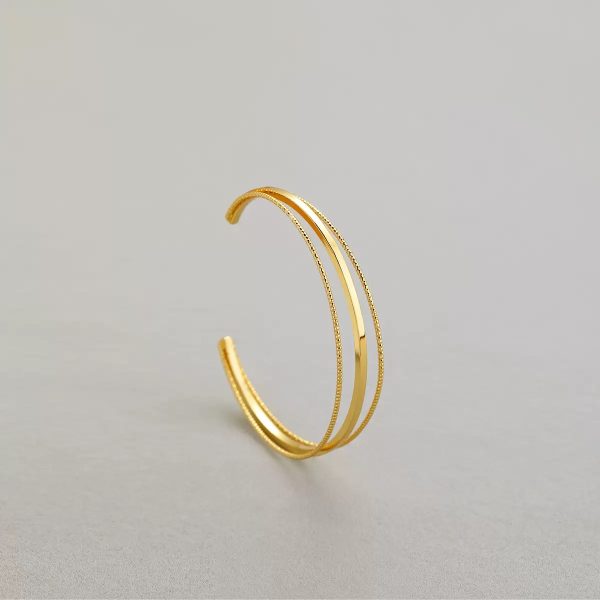 18k minimalist quicksand three-layer bracelet