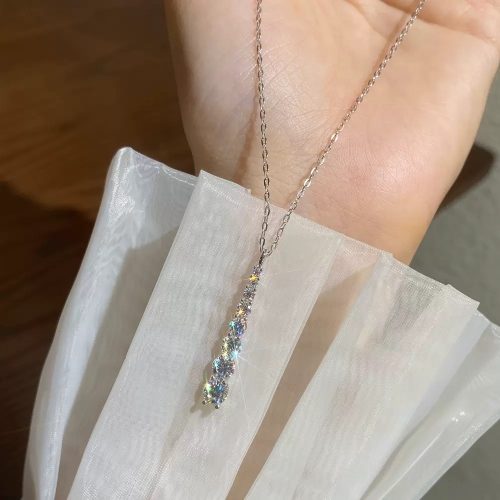 925 sterling silver 1 carat moissanite diamond necklace