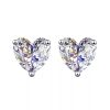 S925 Silver Needle Heart Moissanite Earrings