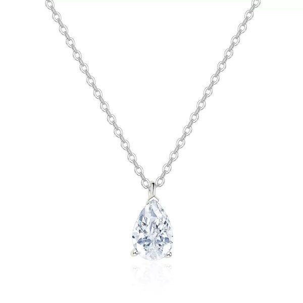 S925 sterling silver teardrop-shaped high carbon diamond necklace