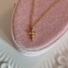 S925 sterling silver plated with 14K gold mini cross necklace