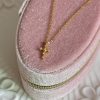 S925 sterling silver plated with 14K gold mini cross necklace
