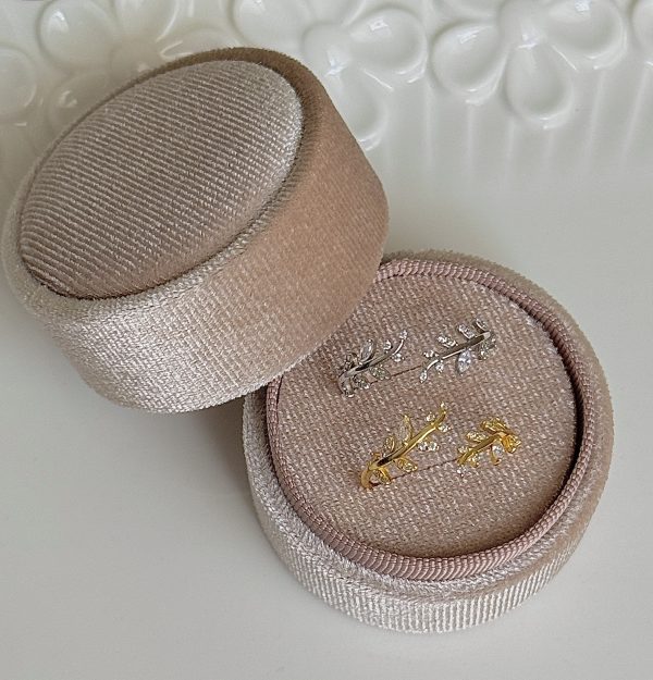 S925 sterling silver leaf bud open ring