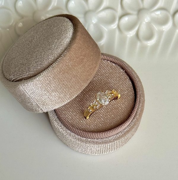 S925 sterling silver gold-plated starry sky hand-brushed diamond ring