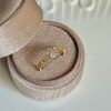 S925 sterling silver gold-plated starry sky hand-brushed diamond ring
