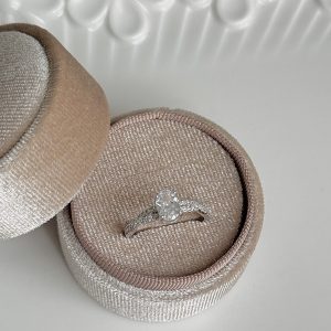 S925 sterling silver rotating oval pigeon egg one carat ring