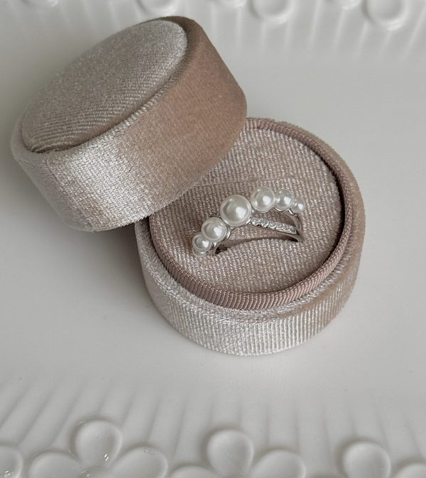 S925 sterling silver irregular cross pearl ring