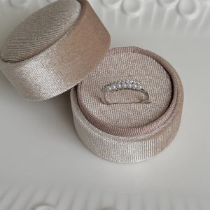 s925 sterling silver double row pearl open ring