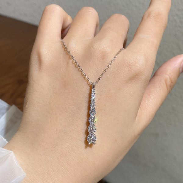 925 sterling silver 1 carat moissanite diamond necklace