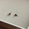 S925 sterling silver with 18K gold glaze colorful bird earrings