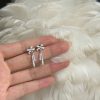 S925 sterling silver bowknot full diamond tassel earrings