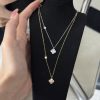 s925 silver zircon four-leaf clover necklace