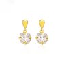 S925 sterling silver gold-plated French sugar cube earrings