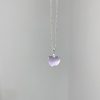 S925 sterling silver purple chalcedony heart pendant necklace