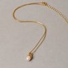 18k brass single pearl necklace
