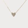 S925 sterling silver plated with 14K gold heart zircon clavicle necklace