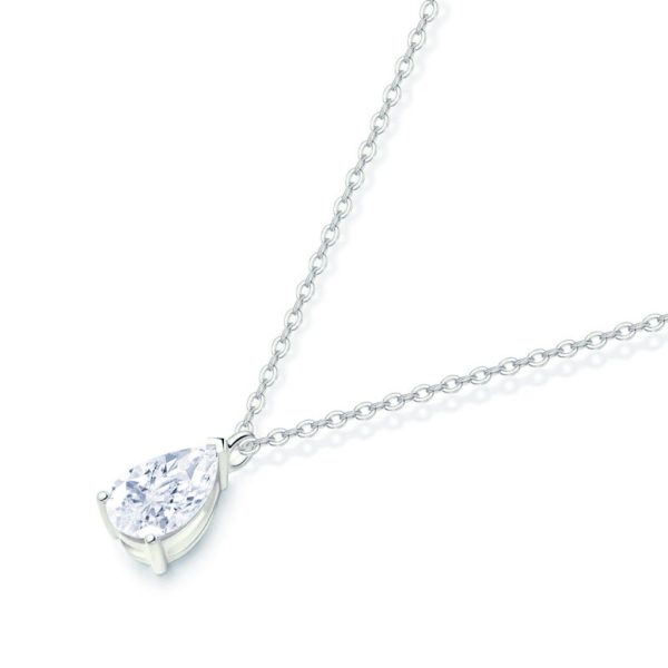 S925 sterling silver teardrop-shaped high carbon diamond necklace