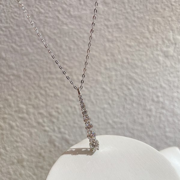 925 sterling silver 1 carat moissanite diamond necklace