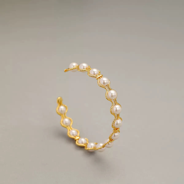 Retro pearl open bracelet